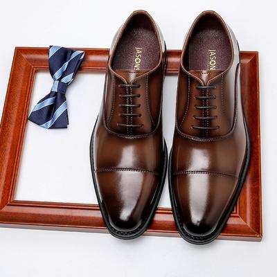 Chaussures d'affaires formelles en cuir pour hommes Oxford avec trois articulations et rehaussement de la hauteur Style britannique