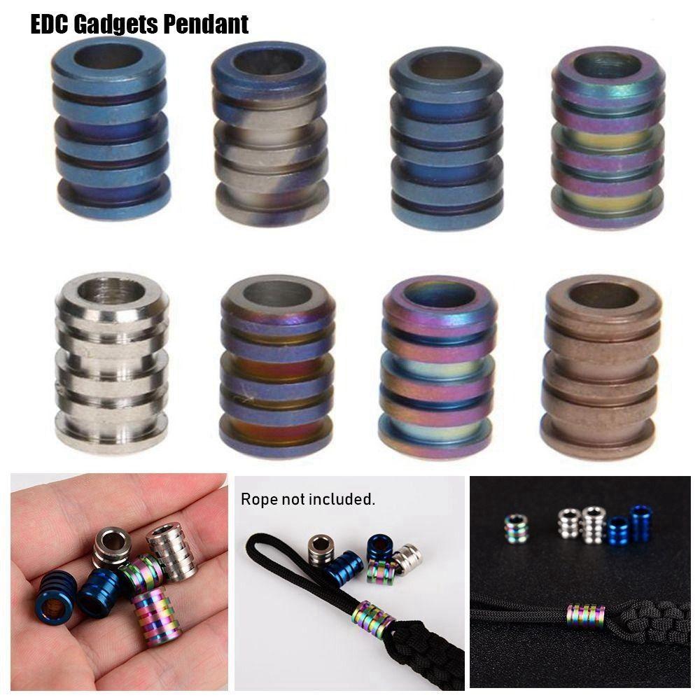 Lightweight Outdoor Titanium Alloy Beads Paracord Rope Knife Pendant  EDC Multi Tools