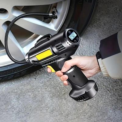 Przenośny kompresor powietrza: Bezprzewodowa pompka do opon samochodowych 150 PSI z manometrem i światłem - Idealna do samochodów, motocykli i rowerów