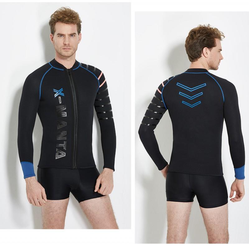 3MM Diving Suit Men's Split Top Snorkeling Surfing Long-sleeved Swimsuit Thickened Warm Coat