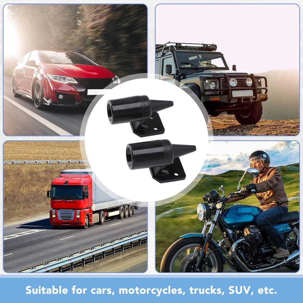 1 Pair Deer Whistle Deer Warning Whistle Device for Cars Trucks Vehicles Motorcycles Black