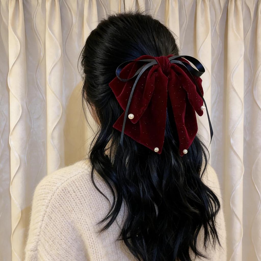 Velvet Bow Claw Clip for Women - Elegant and Sweet Hair Accessory 2025