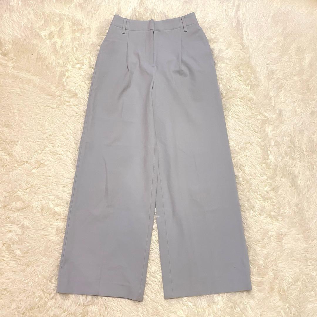 PLST wide slacks XXS light blue center press