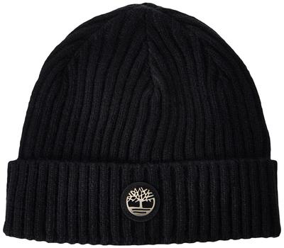 Timberland Men's Ribbed Watch Cap with Logo Plaque, US Size: One Size, Color: Black