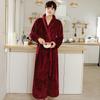 GMXIA Coral Fleece Couple Bathrobes for Women In Autumn and Winter, Long Thickened Fleece Pajamas, Flannel Warm Bathrobes for Winter