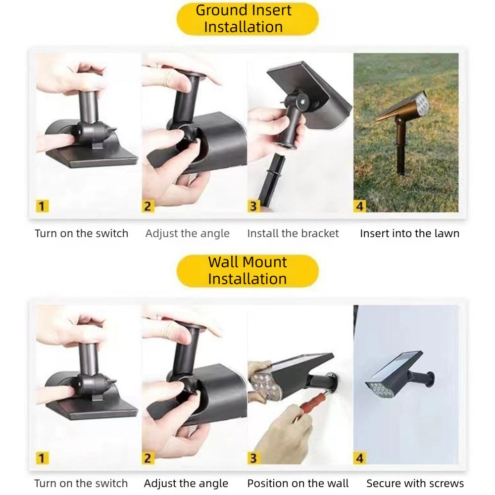 Durable Waterproof Lawn Lamp White Light Warm Light Solar Spotlight Landscape Lamp Outdoor Garden