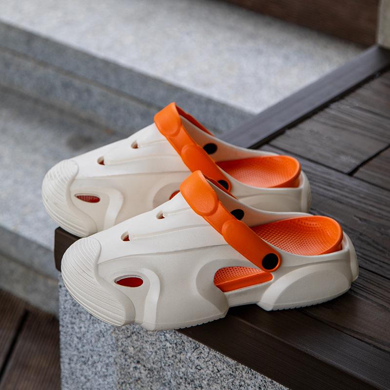 

Men s Plus Size Closed-Toe Sport Sandals: Summer Outdoor Beach Casual Shoes 38/39 помаранчевий/бежевий