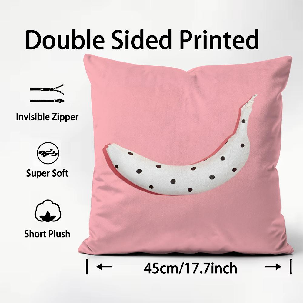 Funny Tropical Plant Fruits Cushion Cover Plush Fabric Soft DoubleSided Printed Sofa Warm Winter Home Child Gift Pillow Case
