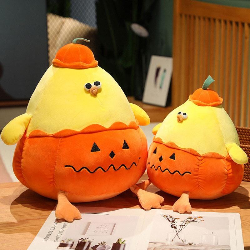 Funny Doodle Chicken Plush Toy Pumpkin Doll Cartoon Stuffed Animal For Halloween Gift