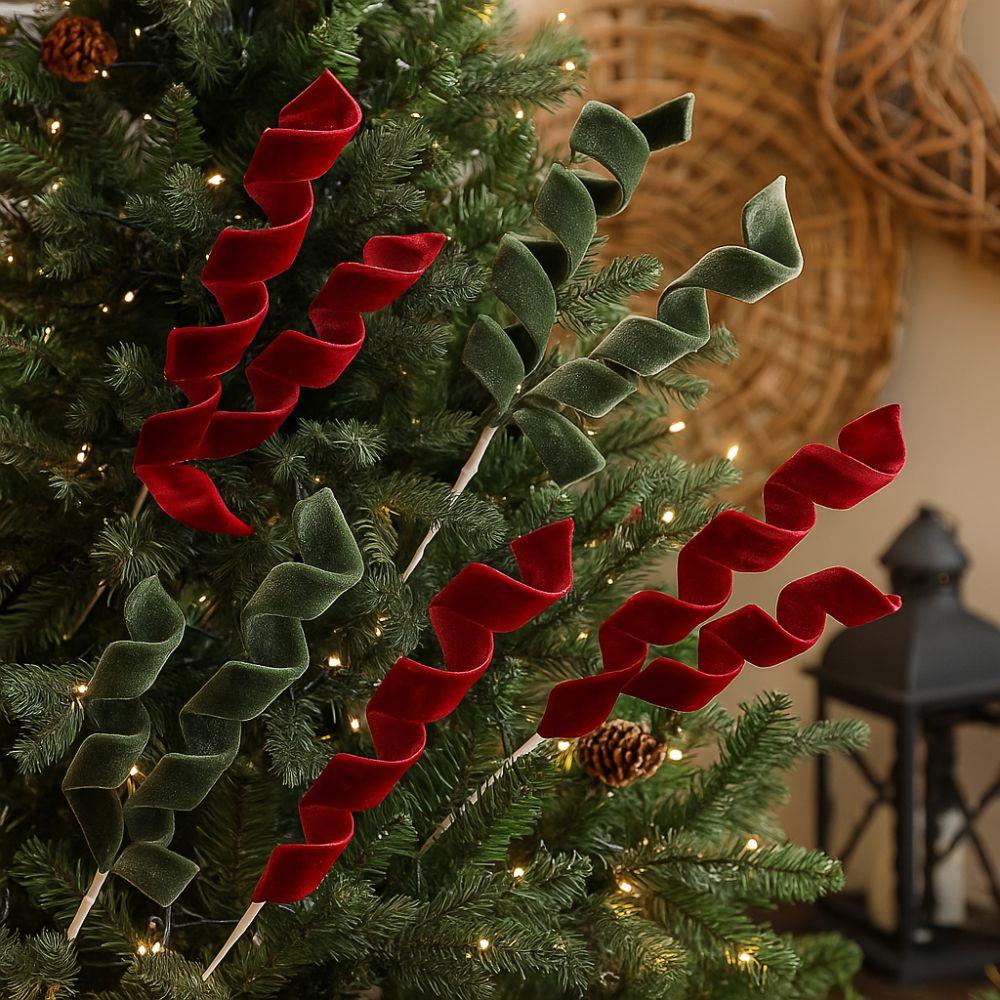 Realistic Christmas Artificial Branches Handmade Simulation Curled Flower  Wedding Decoration