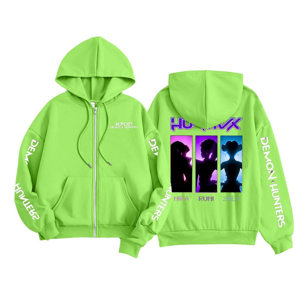 Kids Fashion Women's Lightweight Long Sleeve Zipper Hoodie Printed Hoodie With Pockets