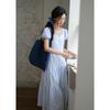 French Sweet Embroidered Puff Sleeve A-Line Dress