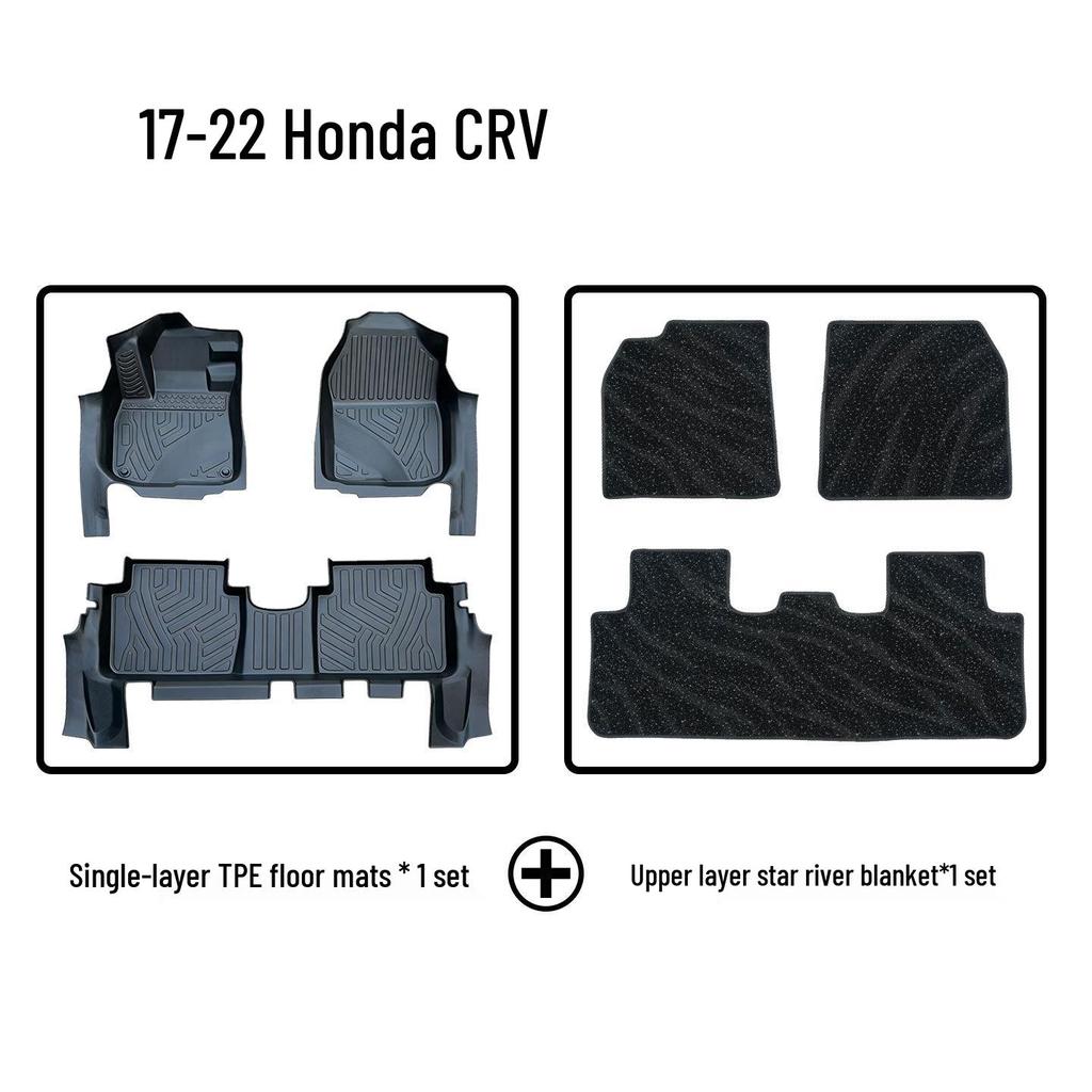 Eco-friendly TPE Floor Mats & Door Sill for 2017-2022 Honda CRV - No Odor, Original Mold Fit