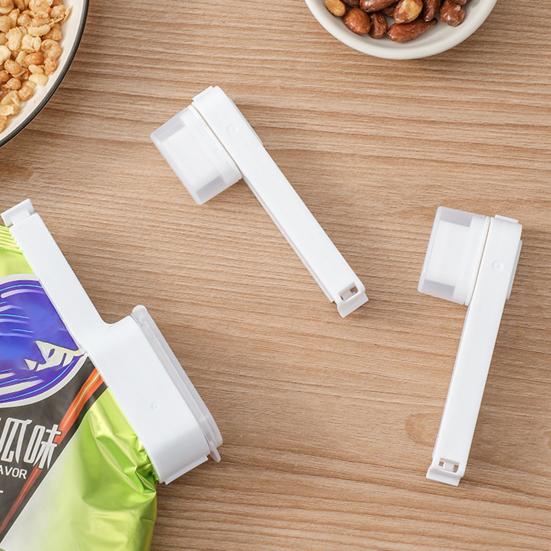 Food Sealing Clip with Cover Groove Bite Moist-proof Plastic Wide Mouth Dumping Food Bag Clamp Kitchen Gadget for Dorm