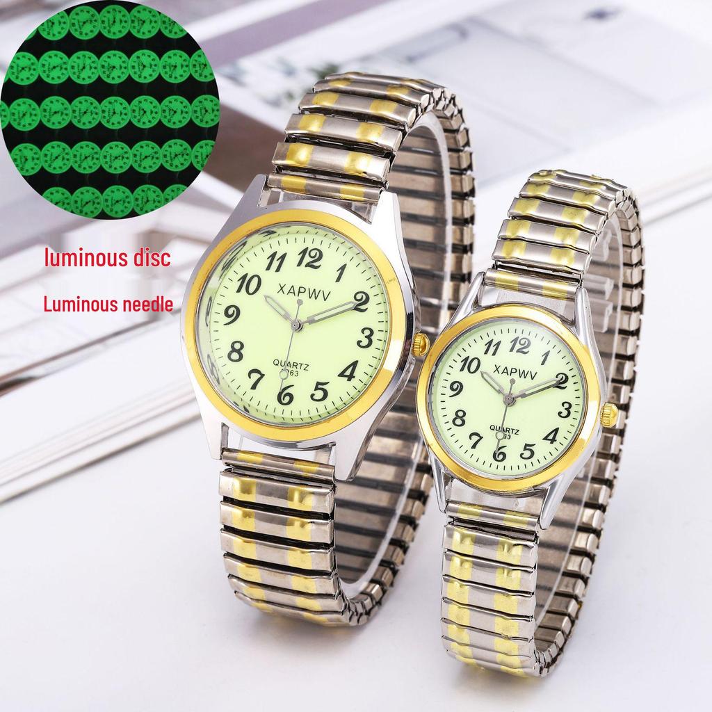 XAPWV Casual Digital Luminous Watch with Elastic Band for Couples, Women's & Men's, Customizable Logo.