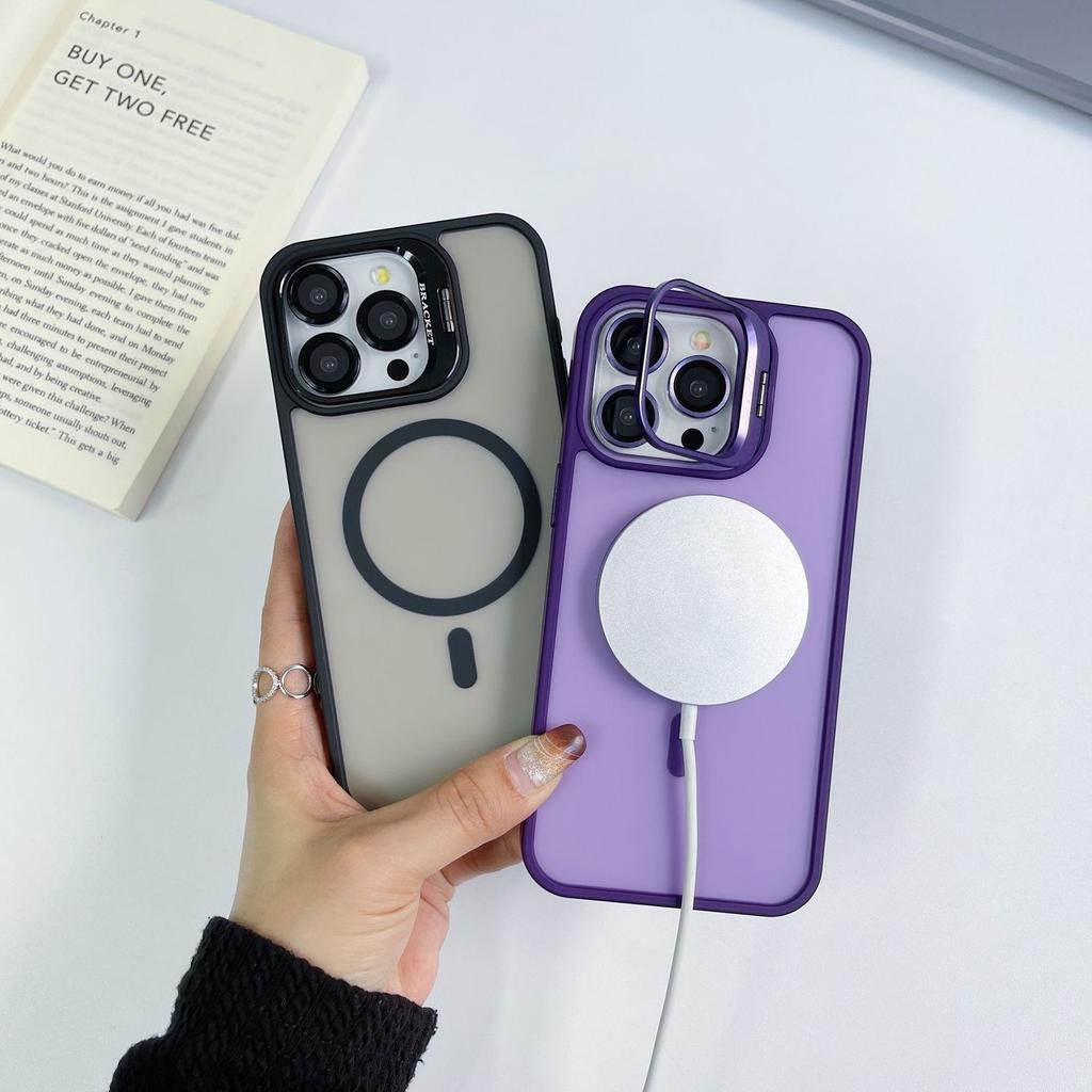 Suitable for Apple 15 Alloy Lens Magnetic Phone Case, Iphone14promax Matte Skin Feel 13 with Lens Film