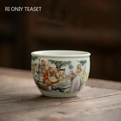 1 ks Čínská tradice keramický šálek na čaj Ručně vyráběná porcelánová miska na čaj Šálek na čaj pro domácnost Cestovní meditační šálek na čaj 130 ml
