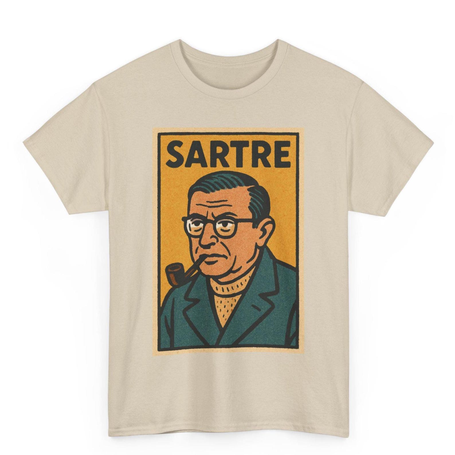 Sartre T-Shirt: Retro Comic Existential Philosophy Tee S