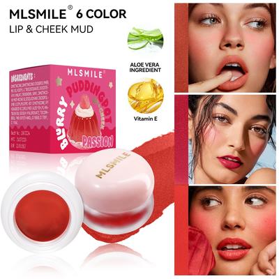 Multifunctional Lip Mud and Blush, Matte Matte Velvet Lip Glaze, Dual-use Lipstick, Easy-to-color Blush Cream