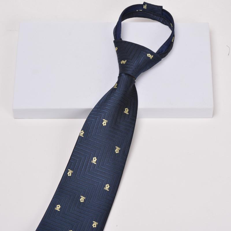 Krawatte Herren Reißverschluss Knotenfrei Klassisch Blau Schwarz Burgunder Einfarbig Gestreift Anzug Kleid Kragen