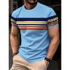 Men's Casual Crew Neck T-Shirt with Unique Digital Print - Breathable Polyester,Machine Washable,Summer-Ready,Non-Transparent,Re