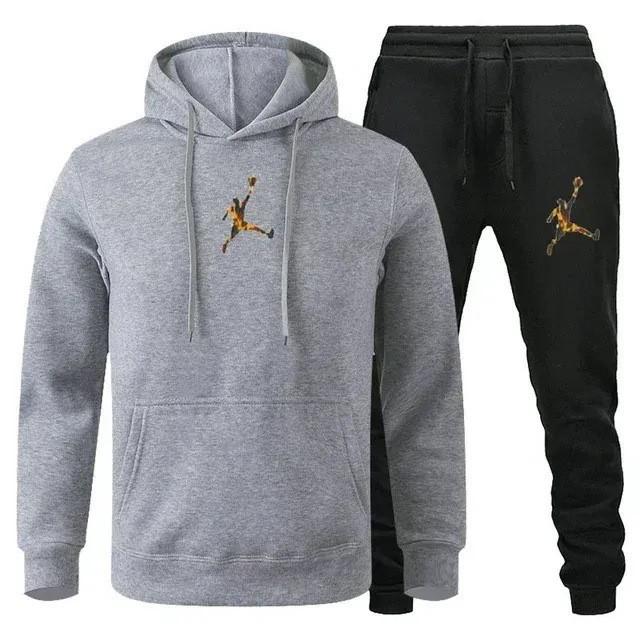 Novo Conjunto de Moletom Esportivo Masculino Estilo Europeu-Americano Outono/Inverno