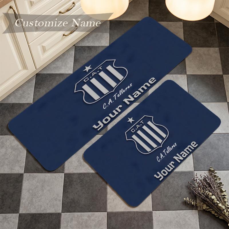Club Atletico Talleres (1) Custom Name Flannel Mat Anti-Slip Kitchen Floor Rug for Home Kitchen Decor Gift