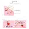 Kawaii Red Strawberry Enamel Jewelry Set 3Pcs Necklace Earrings Ring Hypoallergenic for Girls Party Wear Gifts