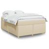 Maison Exclusive - Bed Slat Base with Cream Mattress 160x200 Cm Fabric