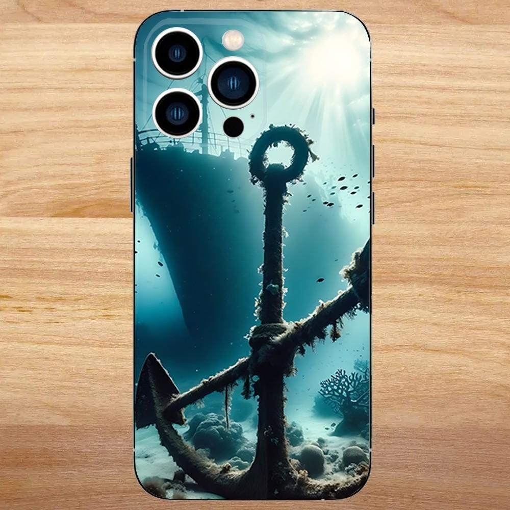 Anchor Sailing Phone Case For iPhone 16,15,14,13,12,11,Mini,Pro,SE,MAX White Matte Shockproof Cover