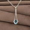 Sky Blue Topaz Gemstone 925 Sterling Silver Handmade Women's Jewelry Partywear Pendant 1.79" PP-69-13