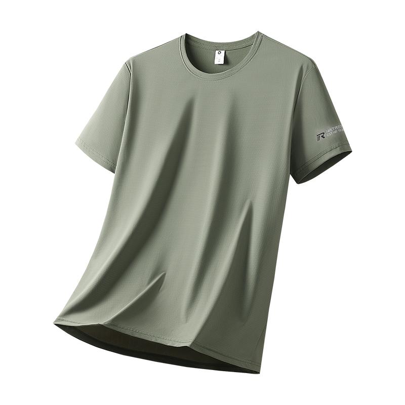 Quick-drying T-shirt Quick-drying Sports Short-sleeved Ice Silk Breathable T-shirt Round Neck Casual Short-sleeved 2XL