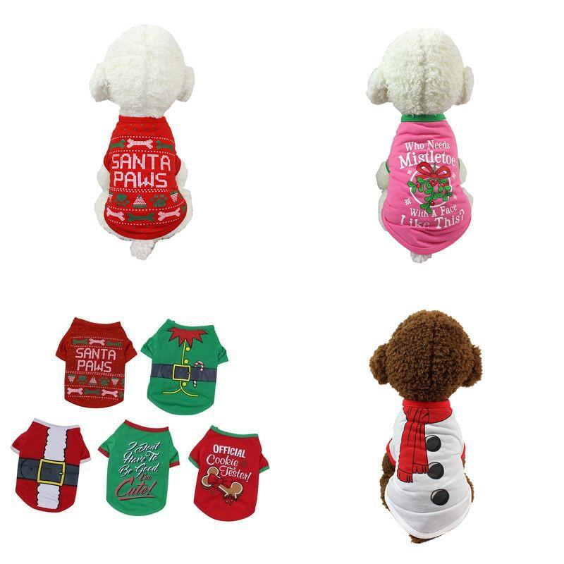 Adorable Dog Cat Puppy Christmas Pullover With Santa Elf Design For Xs/s/m/l/xl Pets