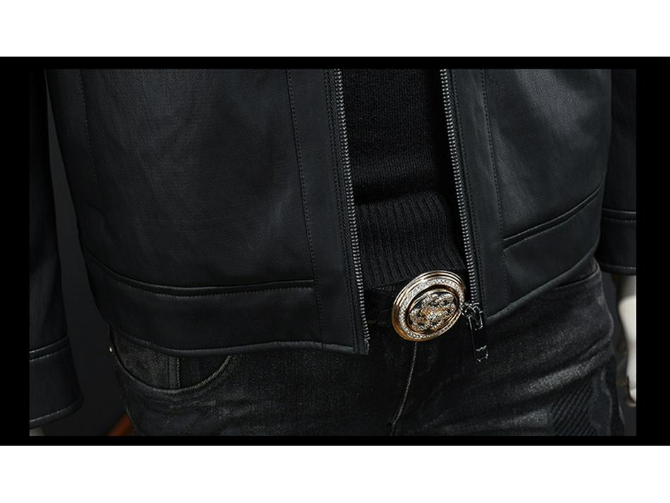 Men's 2025 Winter Motorcycle Leather Down Jacket