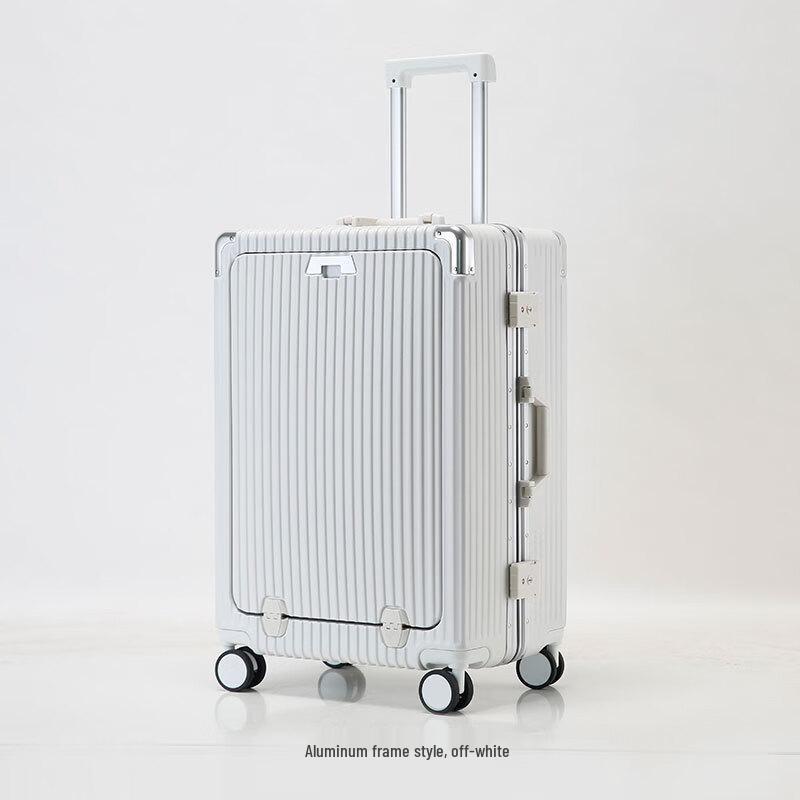 OEING High-End Front-Opening Luggage with USB and Cup Holder 24 inch