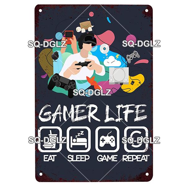 Game Rules Metal Sign Metal Poster Tin Sign Plaque Metal Vintage Wall Decor for Bar Pub Club Man Cave Metal Signs(20x30cm)