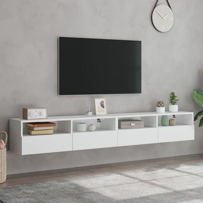 VidaXL Wall-mounted TV Cabinets 2 Pcs White 100x30x30 Cm Engineered Wood 836883