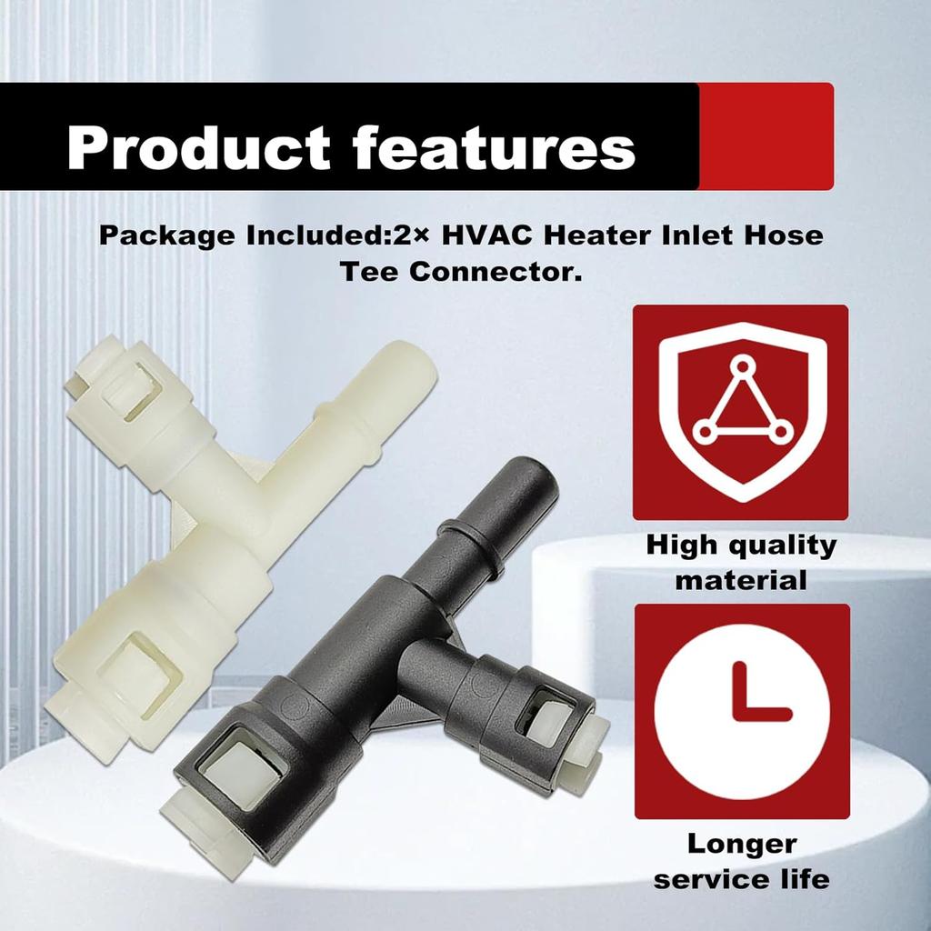2PCS Car Heater Inlet Hose Fitting 15055343 Heater Inlet Hose Connector Tee Compatible with 00-14 GMC Yukon Sierra Chevy Tahoe Suburban Cadillac