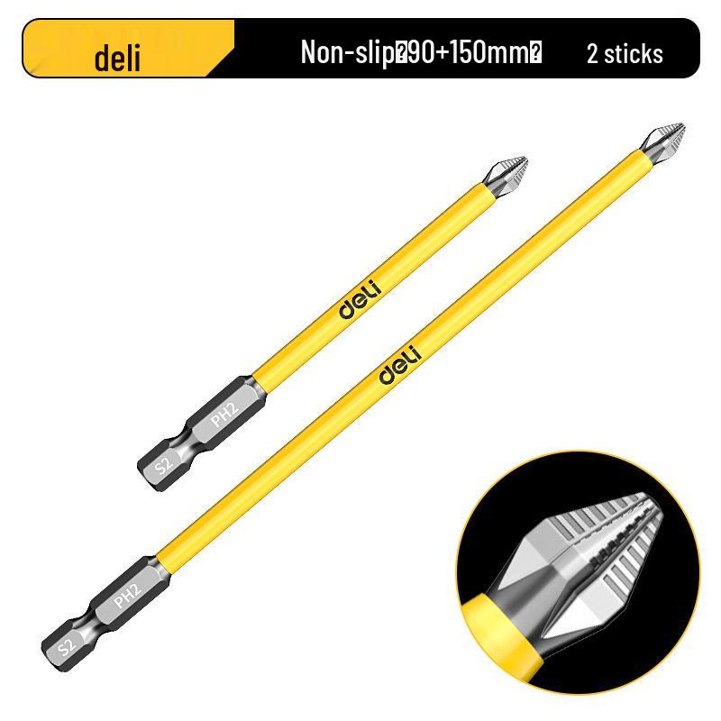 Deli Tungsten Steel Magnetic Anti-slip Phillips Drill Bit Set