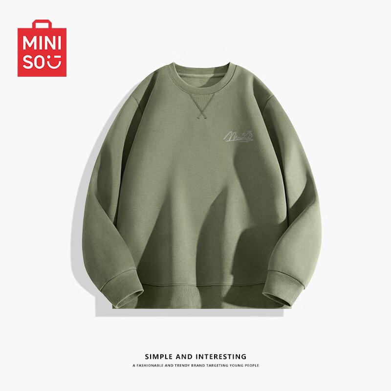 

MINISO Men s American Retro Crewneck Pullover Sweatshirt 3XL