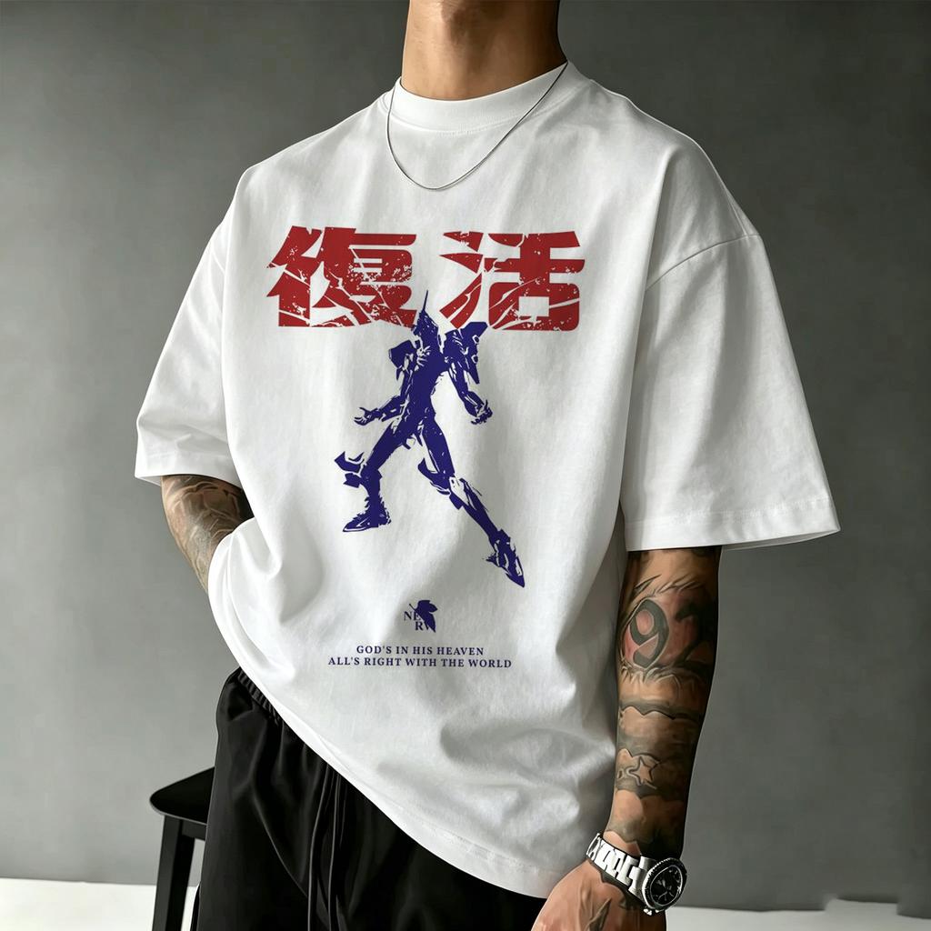 2026 Summer New Arrival Evangelion Pattern Street Style Print ShortSleeve TShirt Y2k Style Suitable For Both Unisex And Unisex