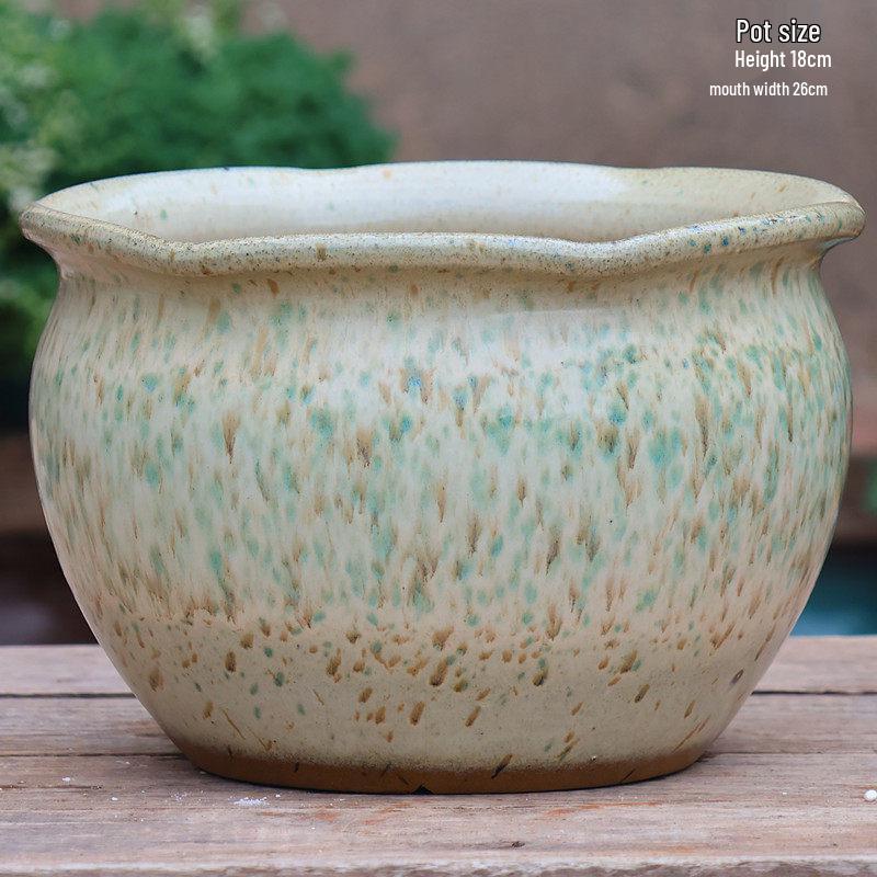 Retro Coarse Pottery Succulent Bonsai Floor Pot for Indoor Plants