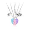 3Pcs Friendship Jewelry BFF Necklaces Alloy Cartoon Dripping Heart Necklace