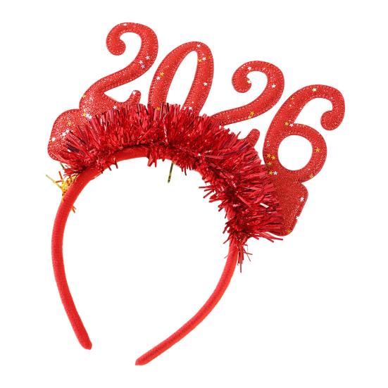 Happy New Year Accessory Sparkling 2026 Headband Glitter Eyeglass for Christmas New Year Eve Party Supplies