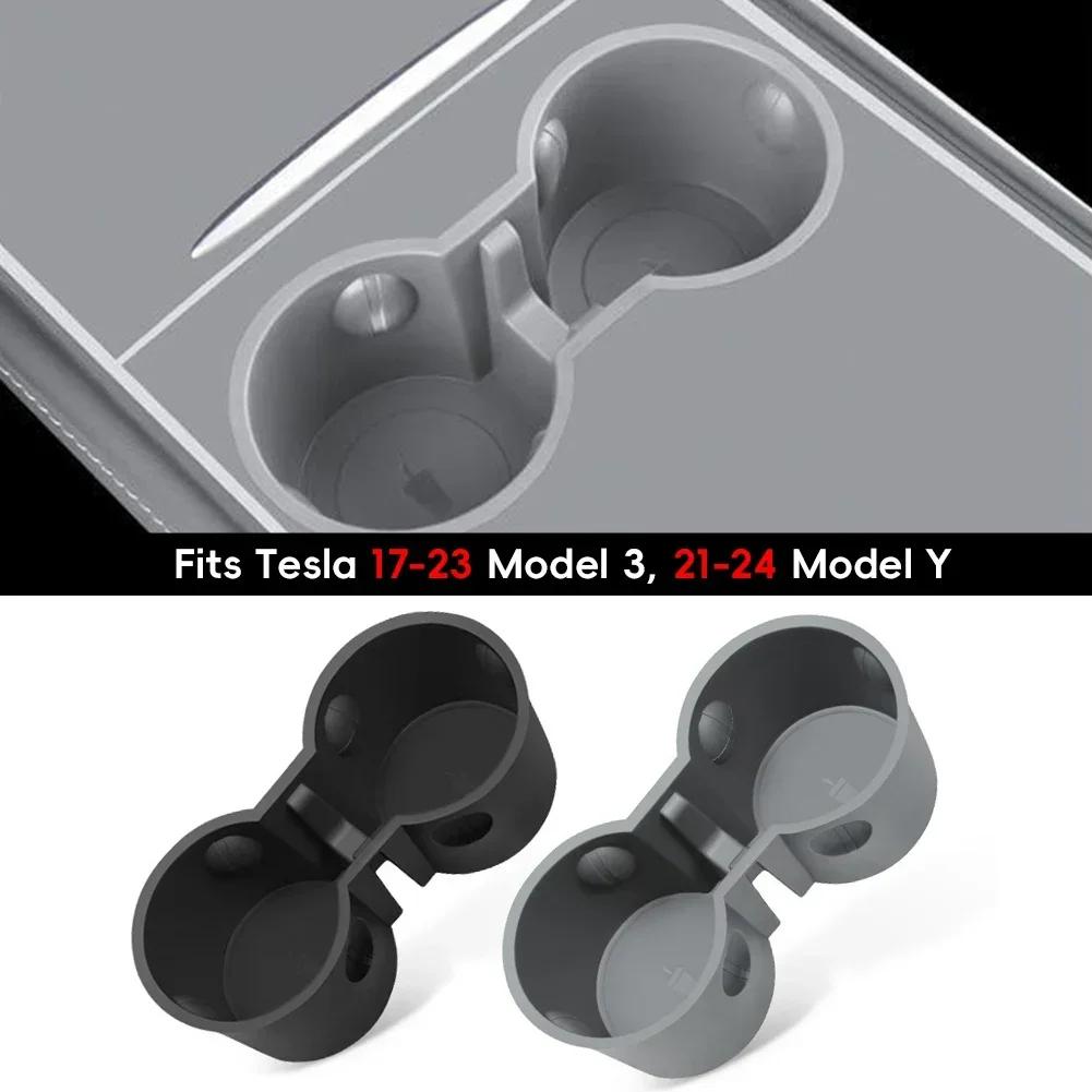 For Tesla Model 3 Highland 2024 Water Cup Holder Insert Center Console Organizer TPE Storage Box Newest Model3 Car Accessories