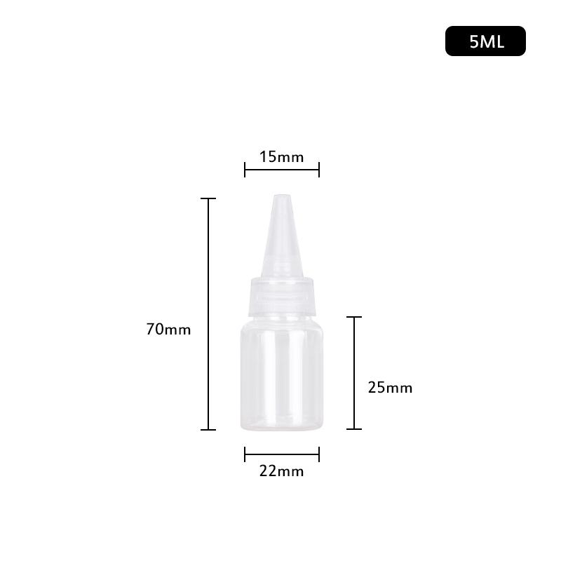 

5-250ML Transparent Sharp-mouth Bottle Empty PE plastic glue bottles with Screw-On Lids Squeeze Liquid ink Oil dropper bottles Plastic