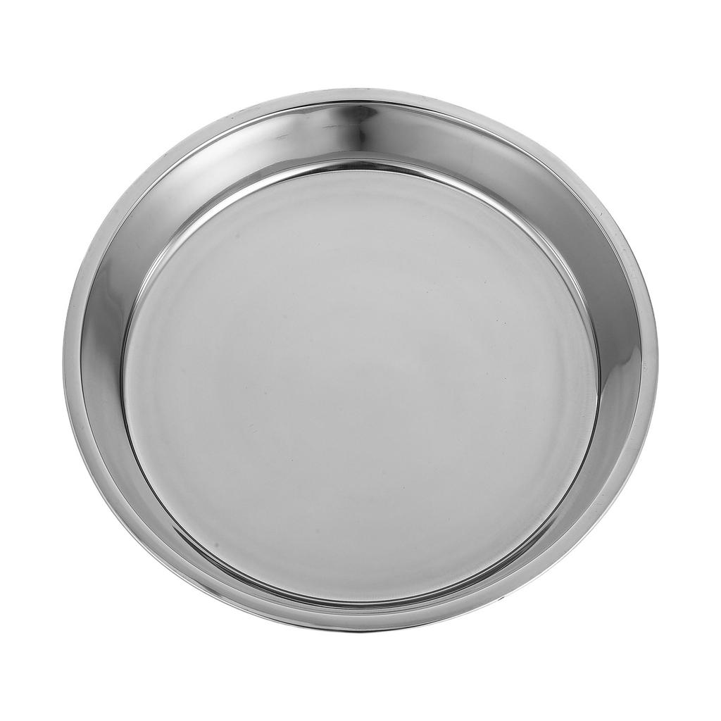 28 cm okrúhly nerezový tanier Plochý tanier Nemagnetický Prenosný Jednoduché čistenie na Kemping Pikniky Reštaurácie Šalát Chlieb Slanina