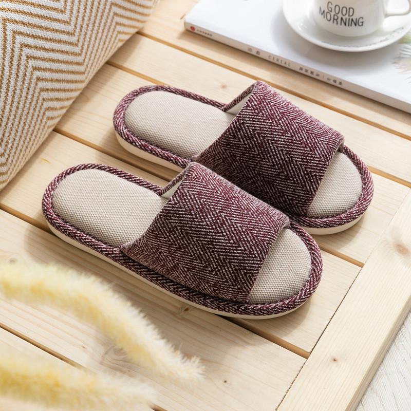 Women Men Linen Summer Indoor Slippers With Nonslip Sole And Cushioned Comfort For Home Use