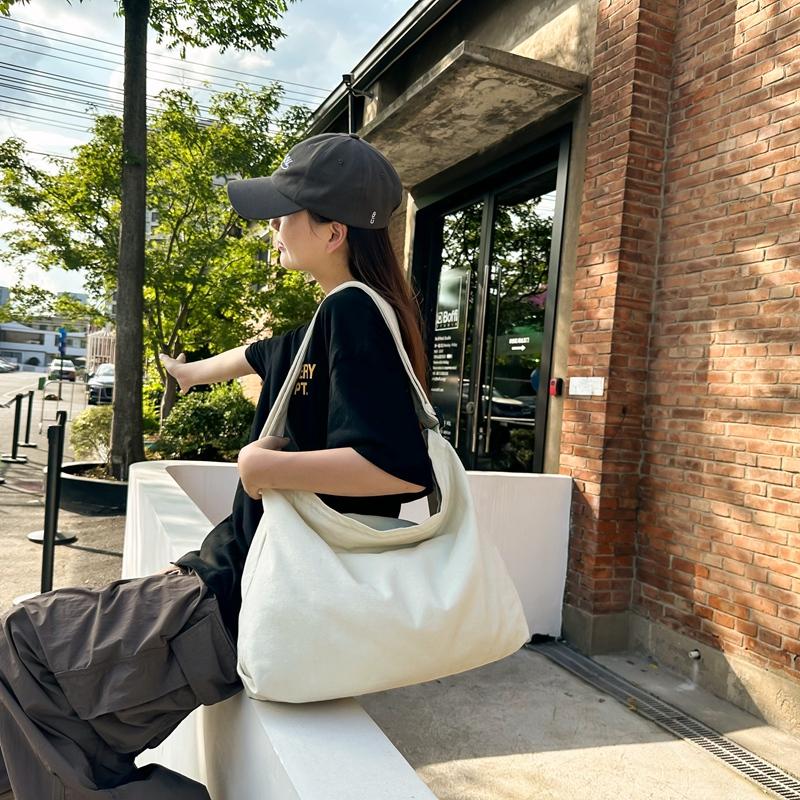 Studentka płócienna torba męska damska torba na ramię kampusowa torba na ramię w jednolitym kolorze