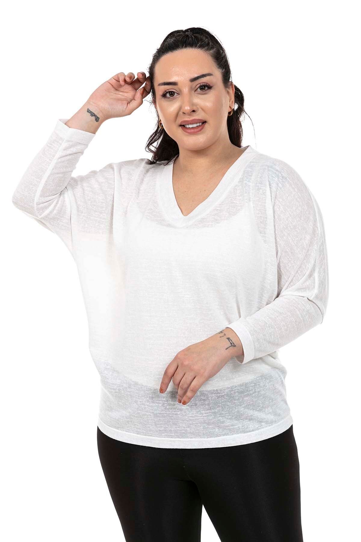 

Женская блузка большого размера, расклешенная белая блузка больших размеров с v-образным вырезом и рукавами «летучая мышь» 2XL